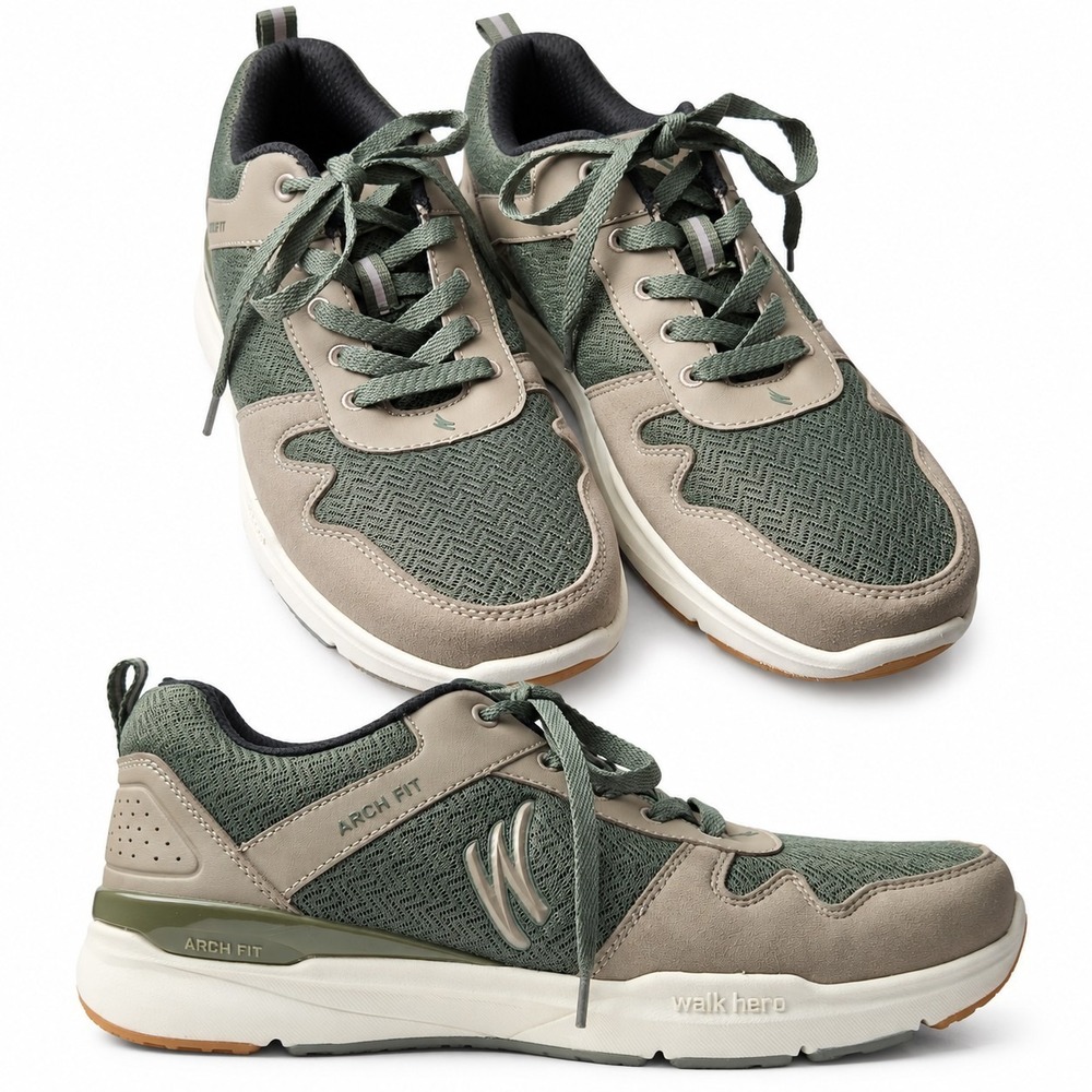 WALK•HERO World's Most Comfortable Arch Support Orthopedic Shoe Mens Sz 10 Green
